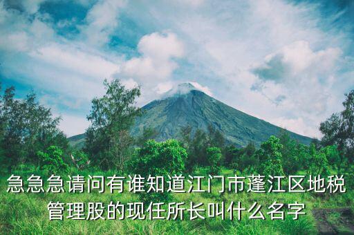 急急急請問有誰知道江門市蓬江區(qū)地稅管理股的現任所長叫什么名字