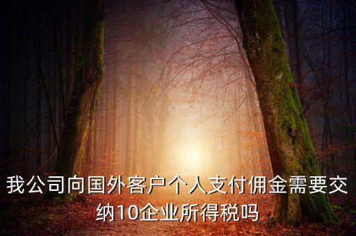 我公司向國外客戶個(gè)人支付傭金需要交納10企業(yè)所得稅嗎