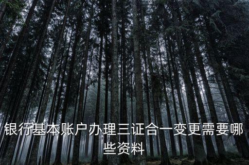 三證合一后銀行變更要帶什么資料，銀行基本賬戶辦理三證合一變更需要哪些資料