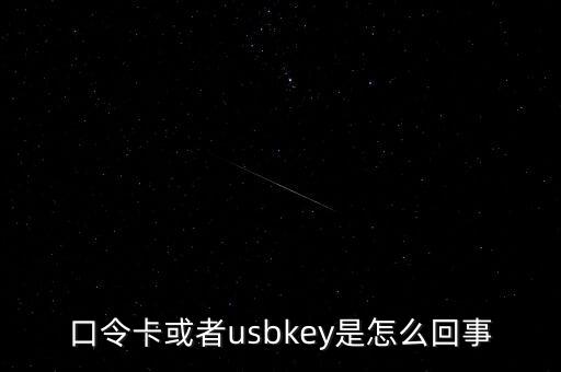 未插usbkey什么意思，口令卡或者usbkey是怎么回事
