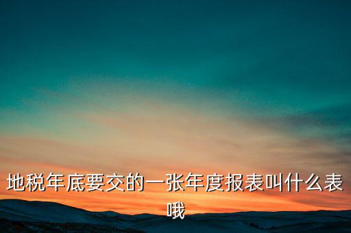 地稅年底要交的一張年度報(bào)表叫什么表哦