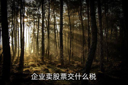 賣股票交什么稅，股票買(mǎi)賣需要交的稅