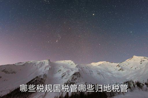 國稅地稅征管體制是什么，哪些稅規(guī)國稅管哪些歸地稅管