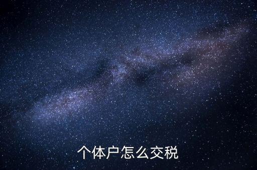 個體工商戶如何納稅，個體工商戶怎樣報稅