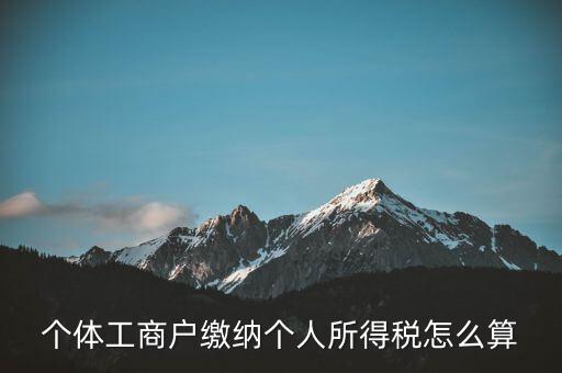 個(gè)體如何算繳稅，個(gè)體工商戶怎么交稅