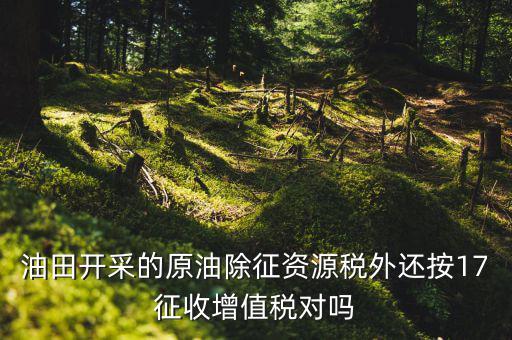 海上油氣田資源稅如何理解，油田開采的原油除征資源稅外還按17征收增值稅對嗎