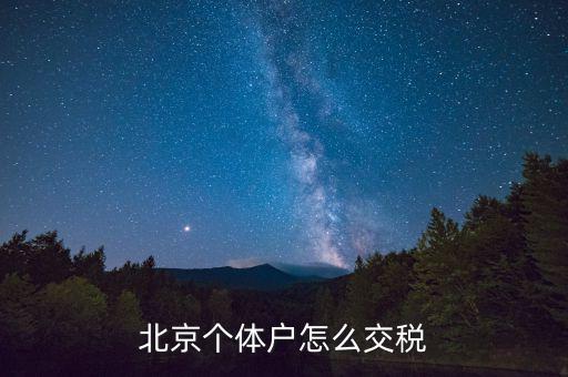 北京個(gè)體工商戶如何繳稅，北京個(gè)體戶怎么交稅