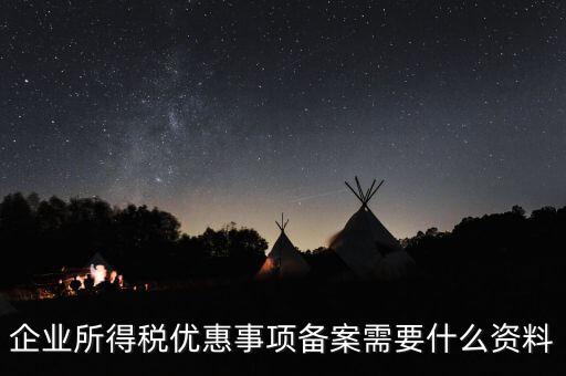 企業(yè)所得稅備案需要帶什么東西，企業(yè)所得稅優(yōu)惠事項備案需要什么資料