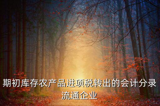 農(nóng)產(chǎn)品期初進(jìn)項(xiàng)稅額如何轉(zhuǎn)出，進(jìn)項(xiàng)稅怎么轉(zhuǎn)出來