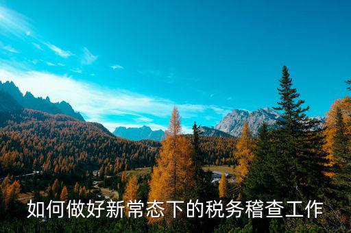 如何做好稅務稽查工作，如何做好稅務稽查選案工作