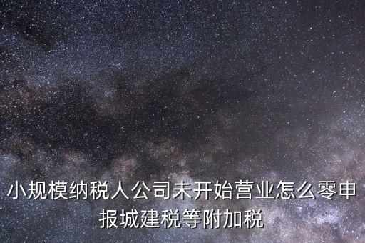 城建稅如何零申報(bào)，小規(guī)模納稅人公司未開始營(yíng)業(yè)怎么零申報(bào)城建稅等附加稅