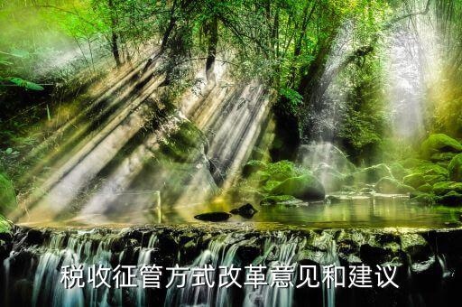 征管改革稅務人員如何做，稅收征管方式改革意見和建議