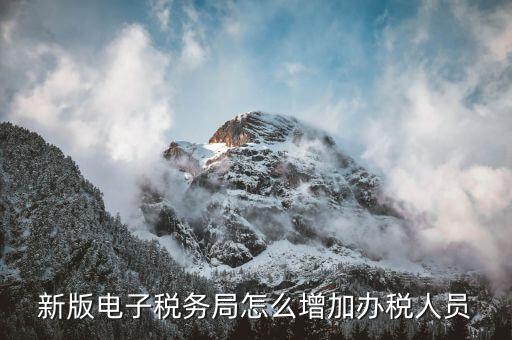 深圳稅局如何增加辦稅員，電子稅務(wù)局如何添加辦稅人員