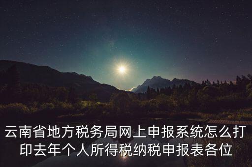 云南稅局如何查詢打印納稅申報，云南省地方稅務(wù)局網(wǎng)上申報系統(tǒng)怎么打印去年個人所得稅納稅申報表各位