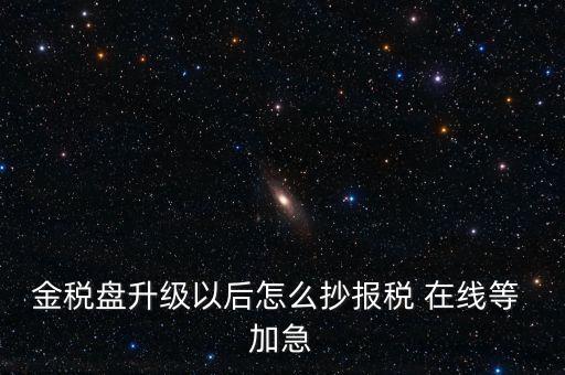金稅盤(pán)升級(jí)以后怎么抄報(bào)稅 在線(xiàn)等 加急