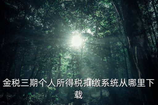 金三個稅申報系統(tǒng)如何下載，金稅三期個人所得稅扣繳系統(tǒng)從哪里下載
