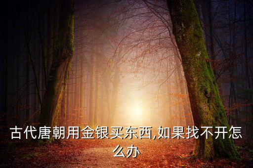 古代唐朝用金銀買(mǎi)東西,如果找不開(kāi)怎么辦