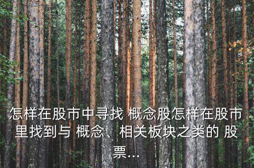 怎樣在股市中尋找 概念股怎樣在股市里找到與 概念、相關(guān)板塊之類(lèi)的 股票...