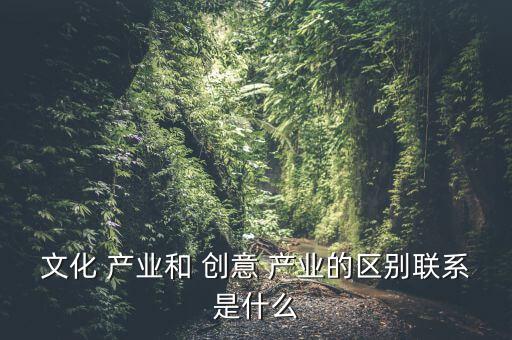 文化 產業(yè)和 創(chuàng)意 產業(yè)的區(qū)別聯(lián)系是什么