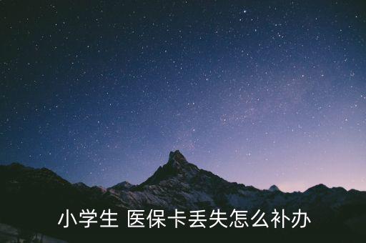 小學(xué)生 醫(yī)?？▉G失怎么補辦