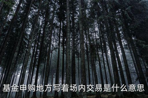 基金場內(nèi)交易是什么意思，什么是基金場內(nèi)交易