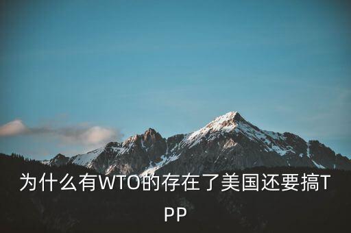 為什么有WTO還會(huì)產(chǎn)生tpp，為什么有WTO的存在了美國(guó)還要搞TPP