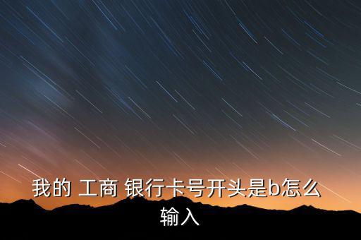 我的 工商 銀行卡號(hào)開頭是b怎么 輸入