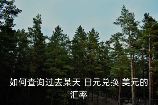 如何查詢過(guò)去某天 日元兌換 美元的匯率