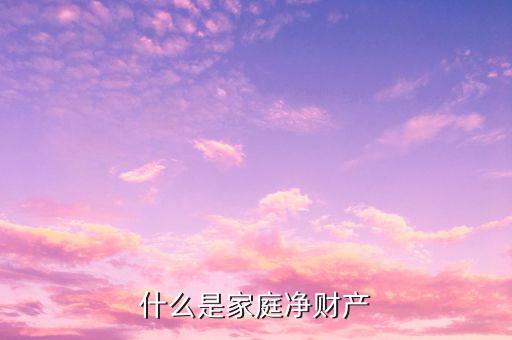 什么是家庭凈資產(chǎn)，什么是家庭凈財產(chǎn)