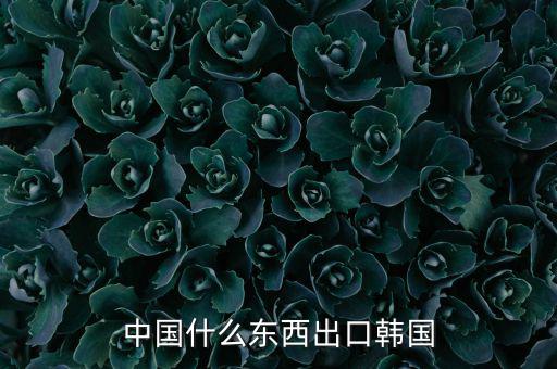 中國(guó)向韓國(guó)出口什么，中國(guó)都向韓國(guó)出口哪些呢
