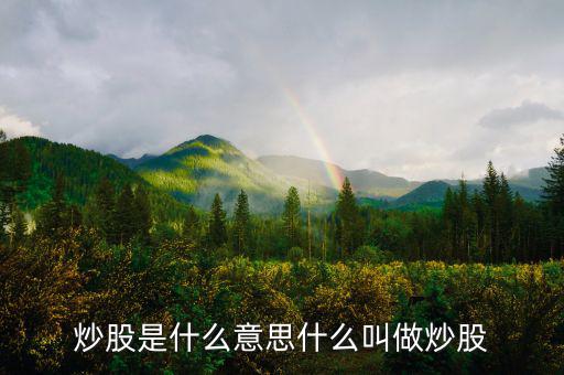炒股票是什么意思，炒股是什么意思