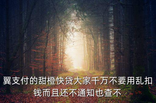 甜橙快貸資源未找到是什么意思，翼支付的甜橙快貸大家千萬不要用亂扣錢而且還不通知也查不