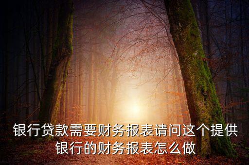  銀行貸款需要財(cái)務(wù)報(bào)表請問這個(gè)提供 銀行的財(cái)務(wù)報(bào)表怎么做