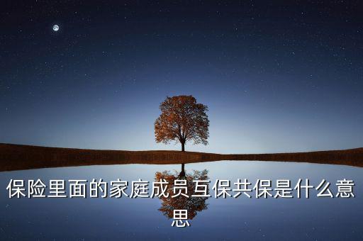 什么是共同被保險人，保險里面的家庭成員互保共保是什么意思