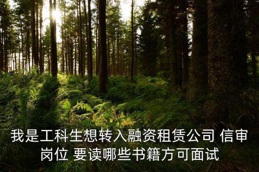 中興融資崗需要看什么書，我是工科生想轉(zhuǎn)入融資租賃公司 信審崗位 要讀哪些書籍方可面試