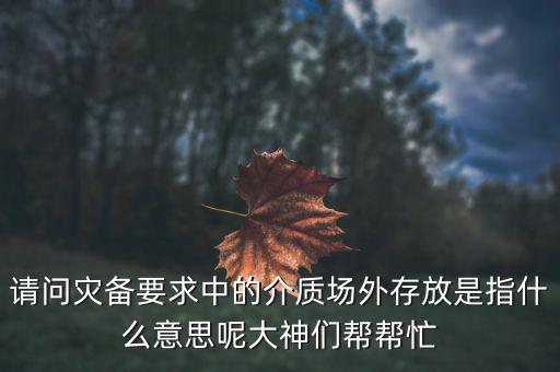 場(chǎng)外配置是什么意思，請(qǐng)問災(zāi)備要求中的介質(zhì)場(chǎng)外存放是指什么意思呢大神們幫幫忙