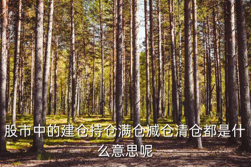 為什么減倉(cāng)，減倉(cāng)是什么意思什么是減倉(cāng)