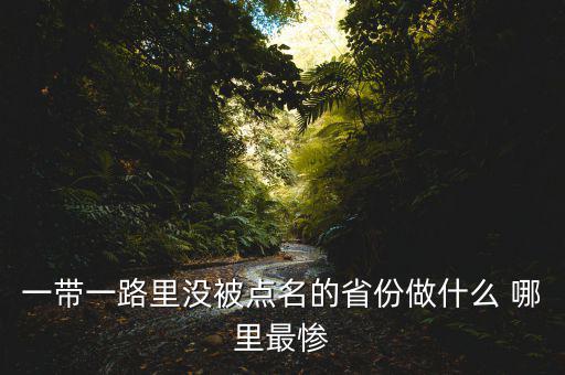 一帶一路為什么沒江蘇，一帶一路里沒被點名的省份做什么 哪里最慘