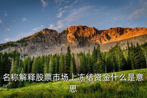 股票交易資金凍結(jié)什么意思，名稱解釋股票市場上凍結(jié)資金什么是意思