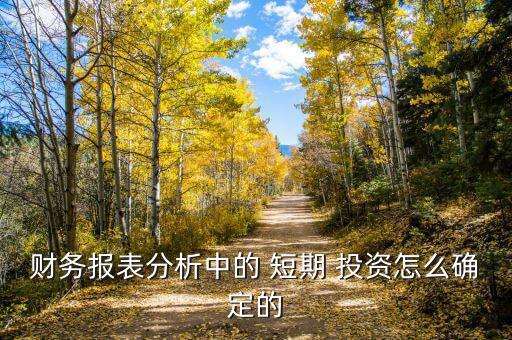 怎么短期投資,短期is投資財務報表現在稱為交易性金融資產