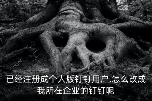 已經注冊成個人版釘釘用戶,怎么改成我所在企業(yè)的釘釘呢