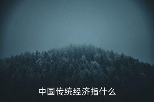 傳統(tǒng)經(jīng)濟(jì)是什么，中國傳統(tǒng)經(jīng)濟(jì)指什么