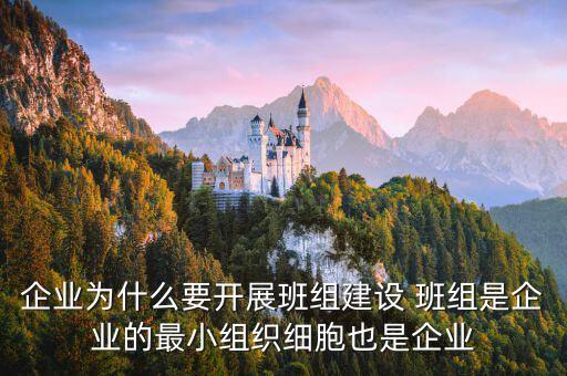 國企央企為什么要做班組建設(shè)，企業(yè)為什么要開展班組建設(shè) 班組是企業(yè)的最小組織細胞也是企業(yè)