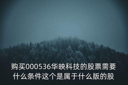 華映科技是什么股，購買000536華映科技的股票需要什么條件這個是屬于什么版的股