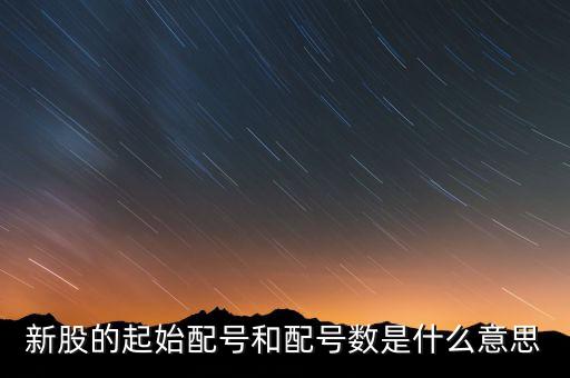 新股申購起始配號(hào)是什么意思，新股起始配號(hào)是什么意思配號(hào)21是什么意思