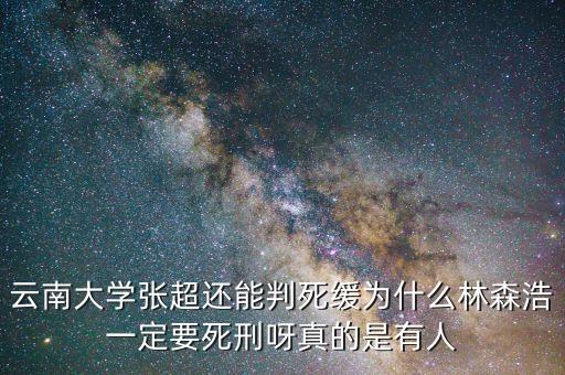 為什么要對林森浩進行死刑，云南大學張超還能判死緩為什么林森浩一定要死刑呀真的是有人