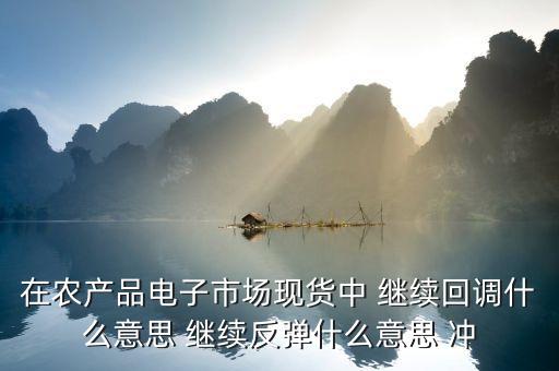 中繼反彈是什么意思，在農(nóng)產(chǎn)品電子市場(chǎng)現(xiàn)貨中 繼續(xù)回調(diào)什么意思 繼續(xù)反彈什么意思 沖