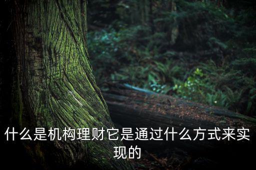 什么是機(jī)構(gòu)理財(cái)，什么是第三方的理財(cái)機(jī)構(gòu)
