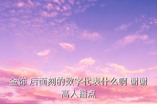 千足金后面的數(shù)字代表什么，金飾 后面刻的數(shù)字代表什么啊 謝謝高人指點(diǎn)